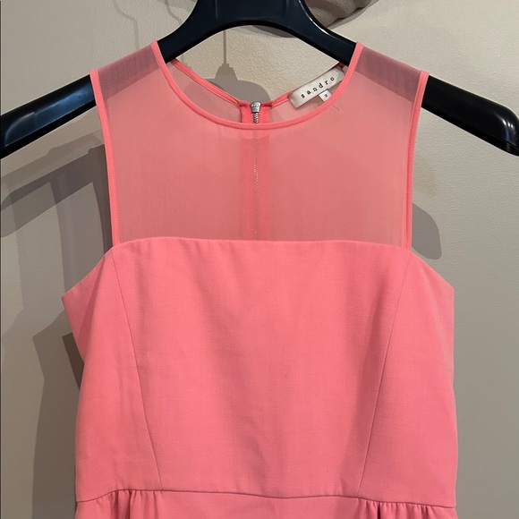 Sandro Coral Pink Sleeveless Mini cocktail Dress - Picture 4 of 5